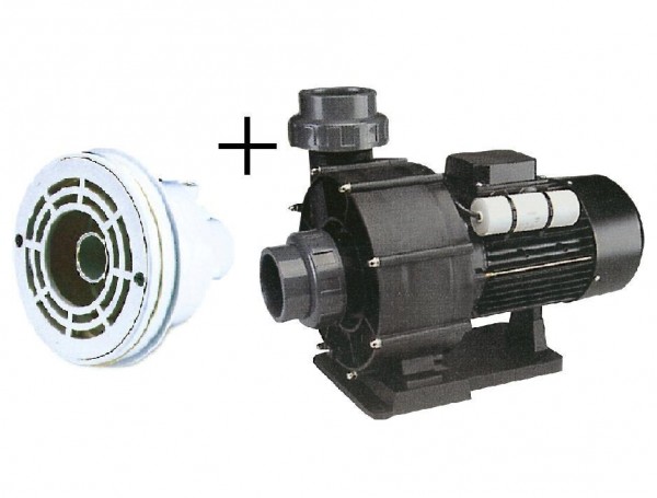 Pumpa 66 m3/h, 230 V, 2,2 kW+hlavice protiproudu(tryska 40 mm+sání)